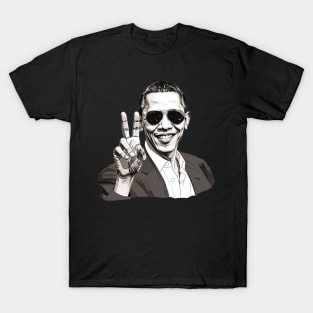 Barack Obama throwing up the peace sign T-Shirt